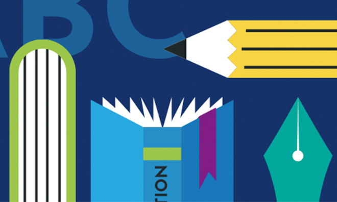 illustration of school supplies