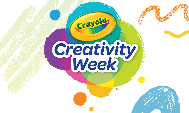 Crayola logo and colorful background