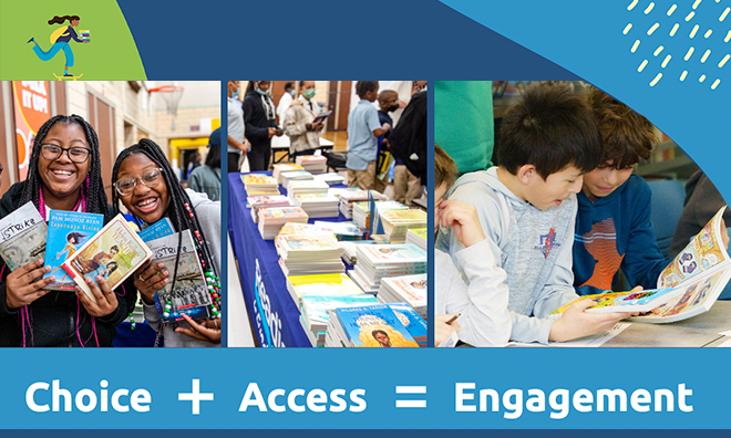 Images of children with books