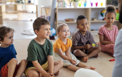 Kids sitting in a circle