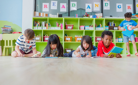 Children reading on the floor