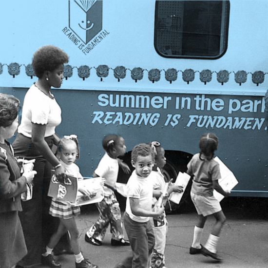 Children walking towards the bus