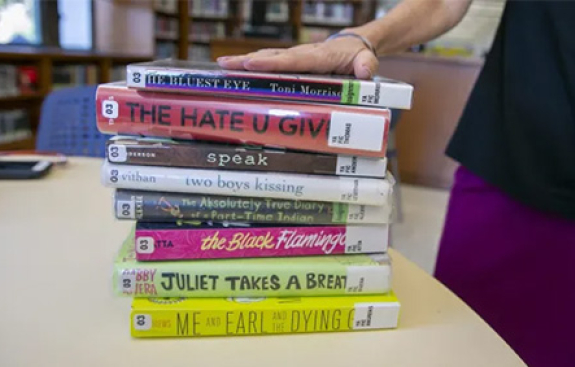 Stack of Banned Books