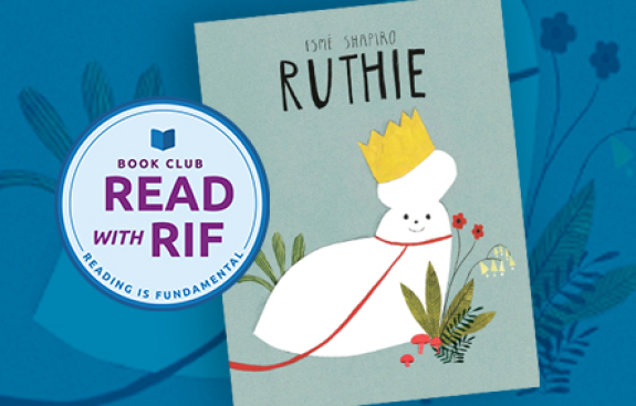 Book cover on blue background